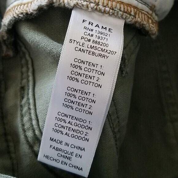 Frame Le Mini Cargo Mix Cotton Fray Hem Denim Skirt in Canteburry NEW Women's 27 - Picture 8 of 10